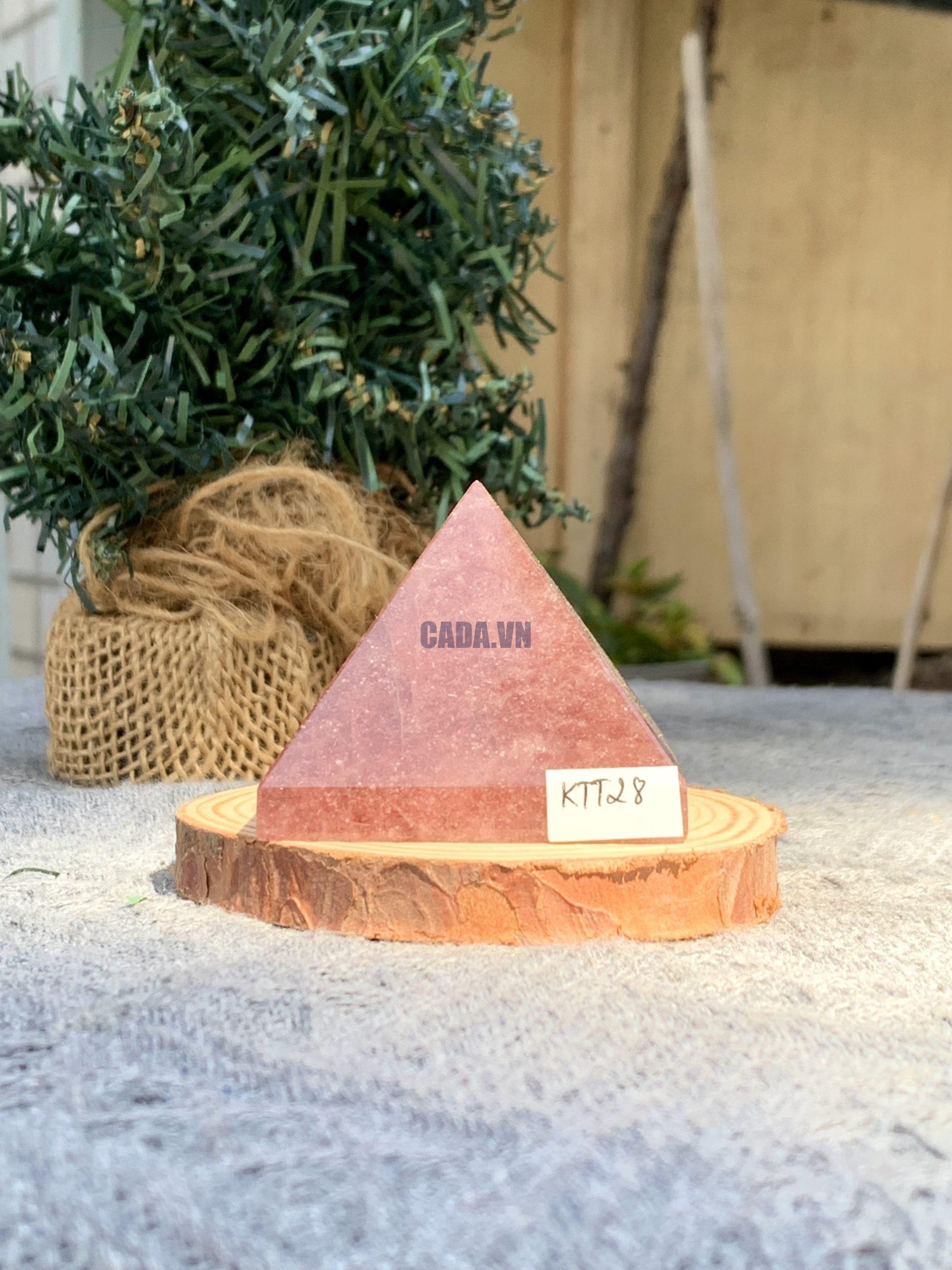 KIM TỰ THÁP ĐÁ THẠCH ANH DÂU ĐỎ - Strawberry Quartz (KTT28) KT: 4,3*5 CM - KL: 0,13 KG