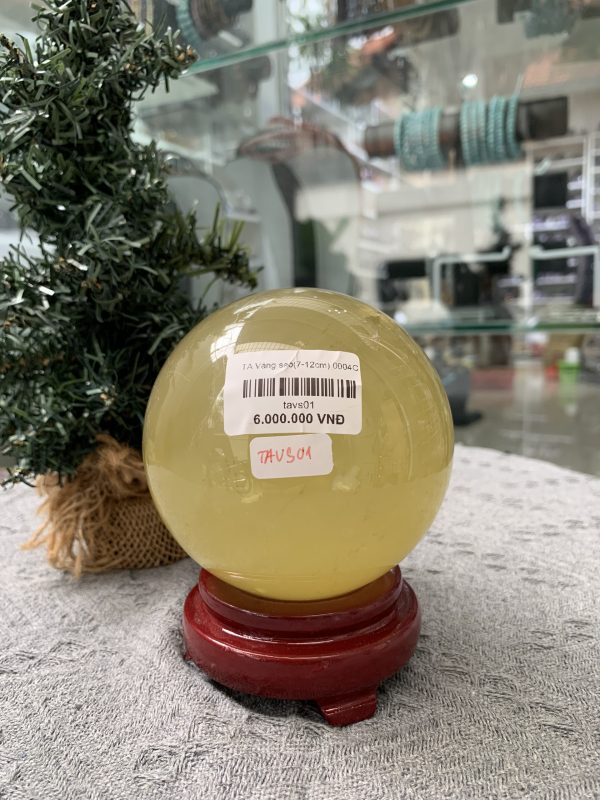 BI CẦU THẠCH ANH VÀNG SAO (TAVS01) ĐK: 9,55CM, KL: 1,185KG