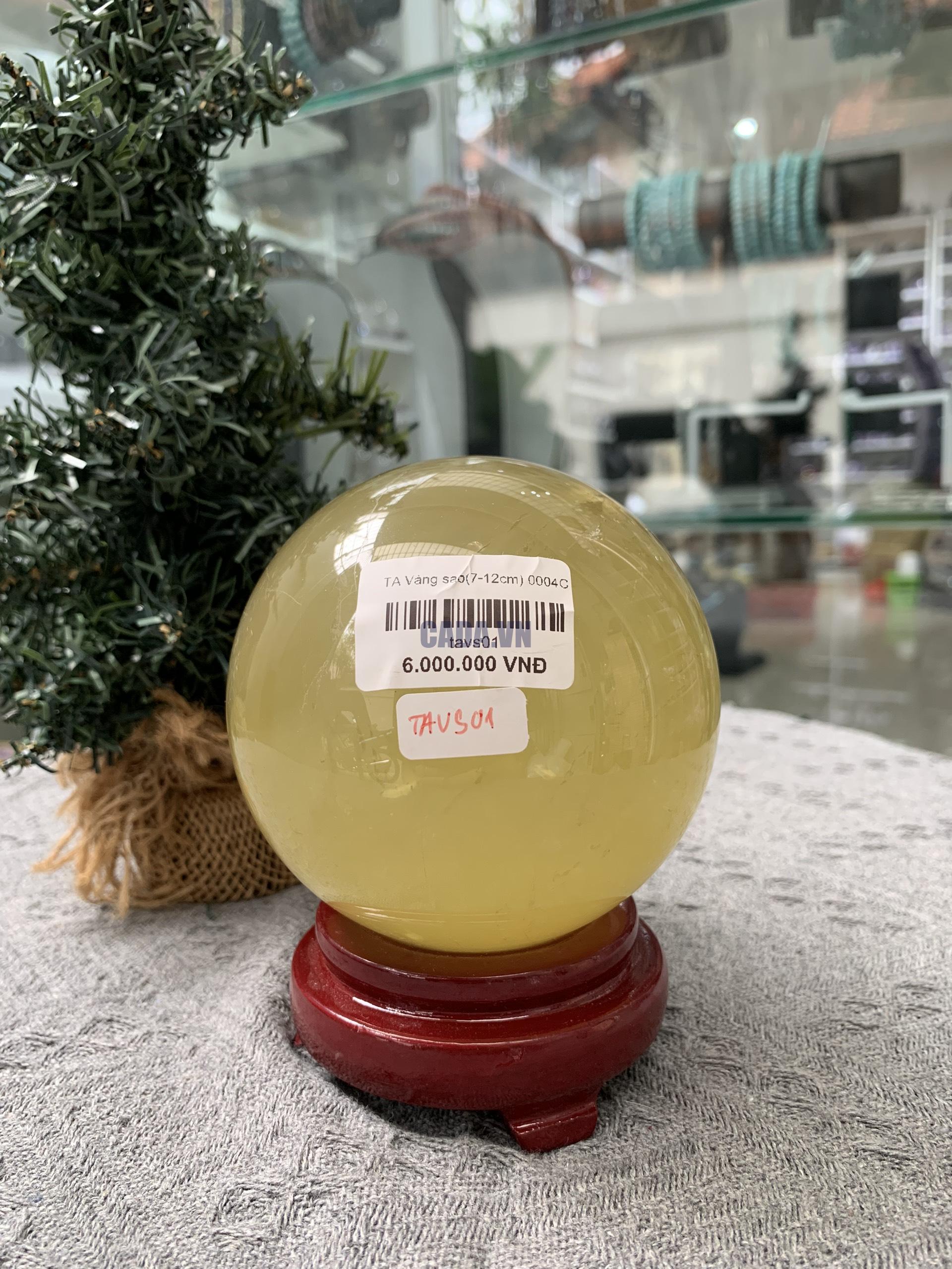 BI CẦU THẠCH ANH VÀNG SAO (TAVS01) ĐK: 9,55CM, KL: 1,185KG