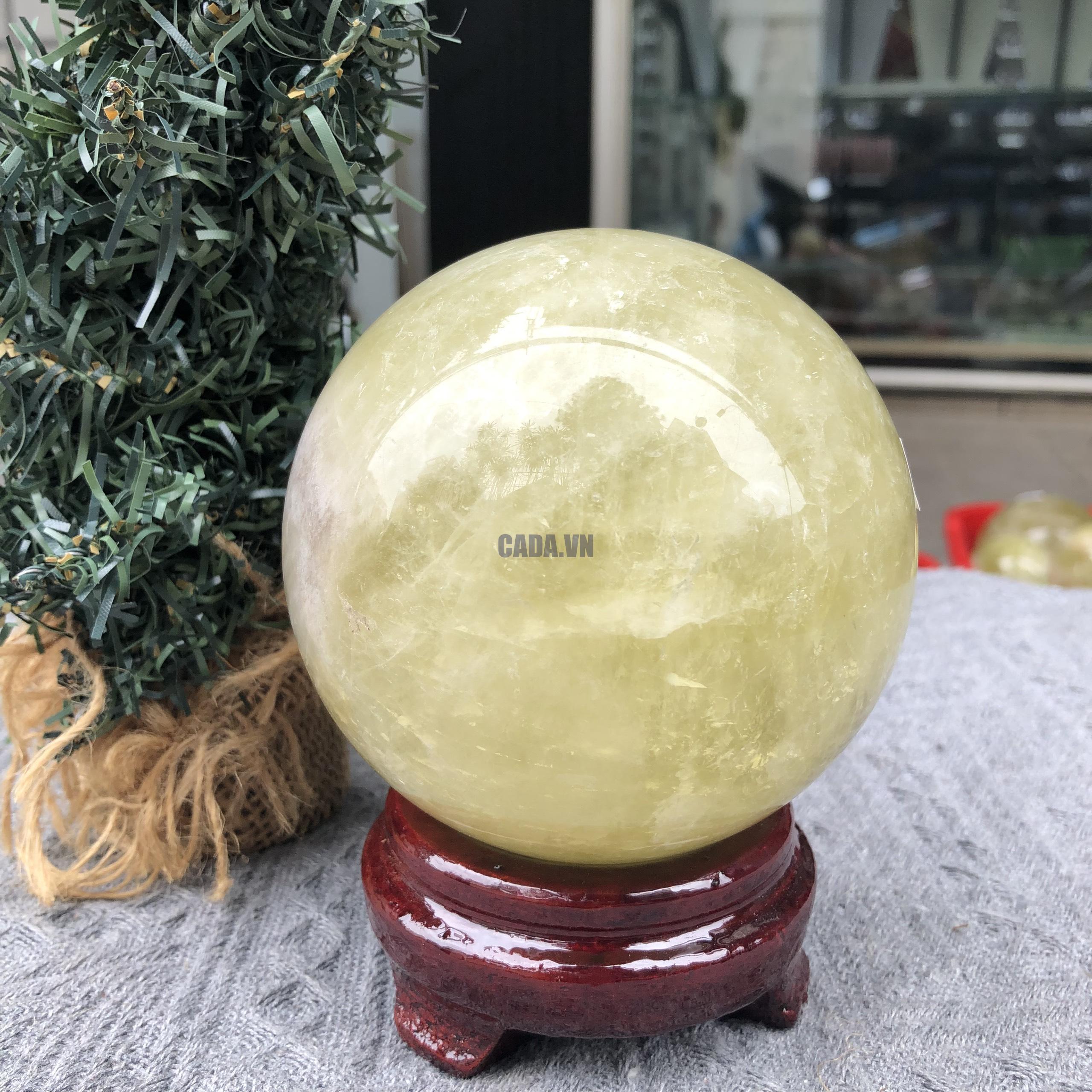 Bi Cầu Thạch Anh Vàng – Citrine Sphere (BV97) - KL: 1,315 KG - ĐK: 9,87 CM