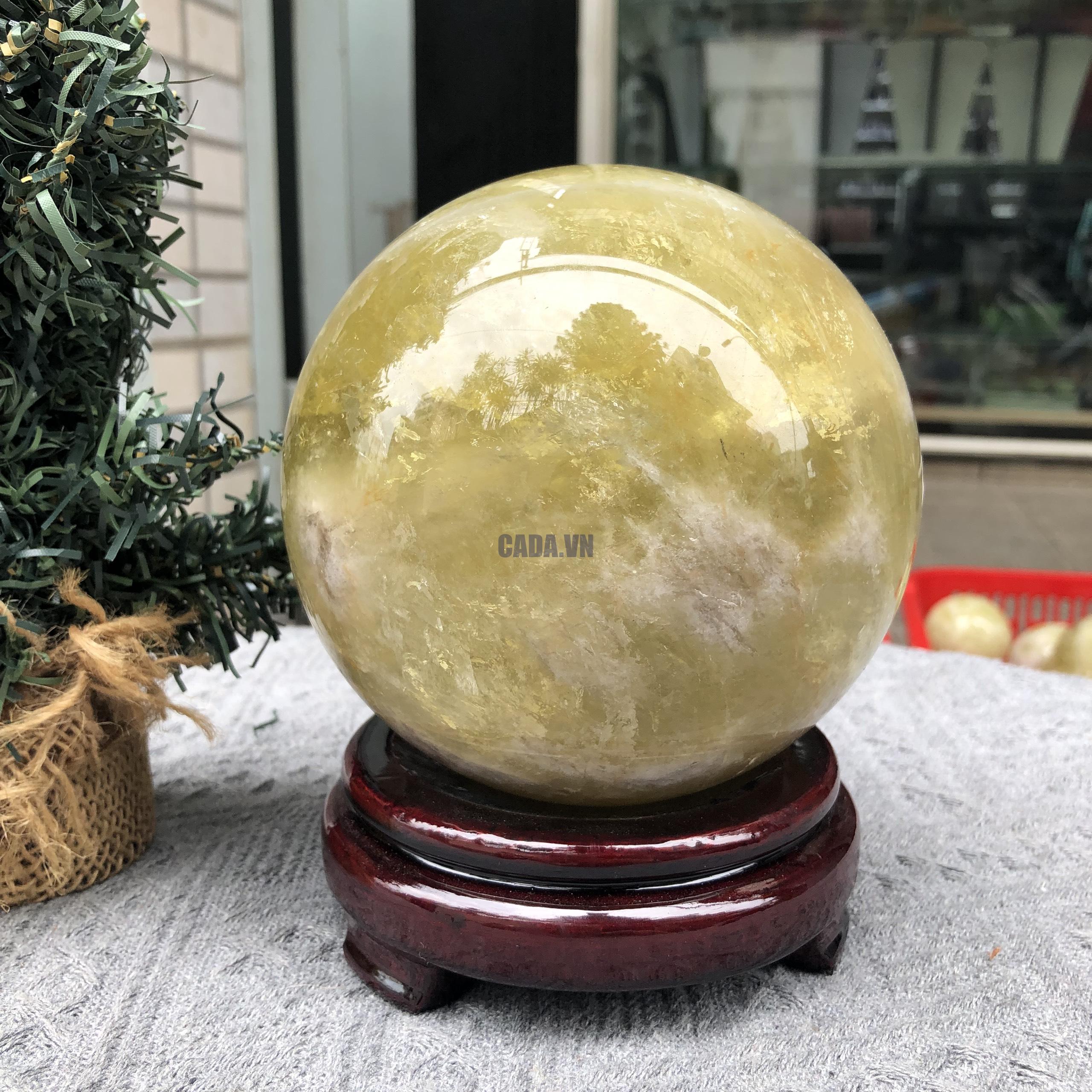 Bi Cầu Thạch Anh Vàng – Citrine Sphere (BV85) - KL: 2,605 KG - ĐK: 12,42 CM