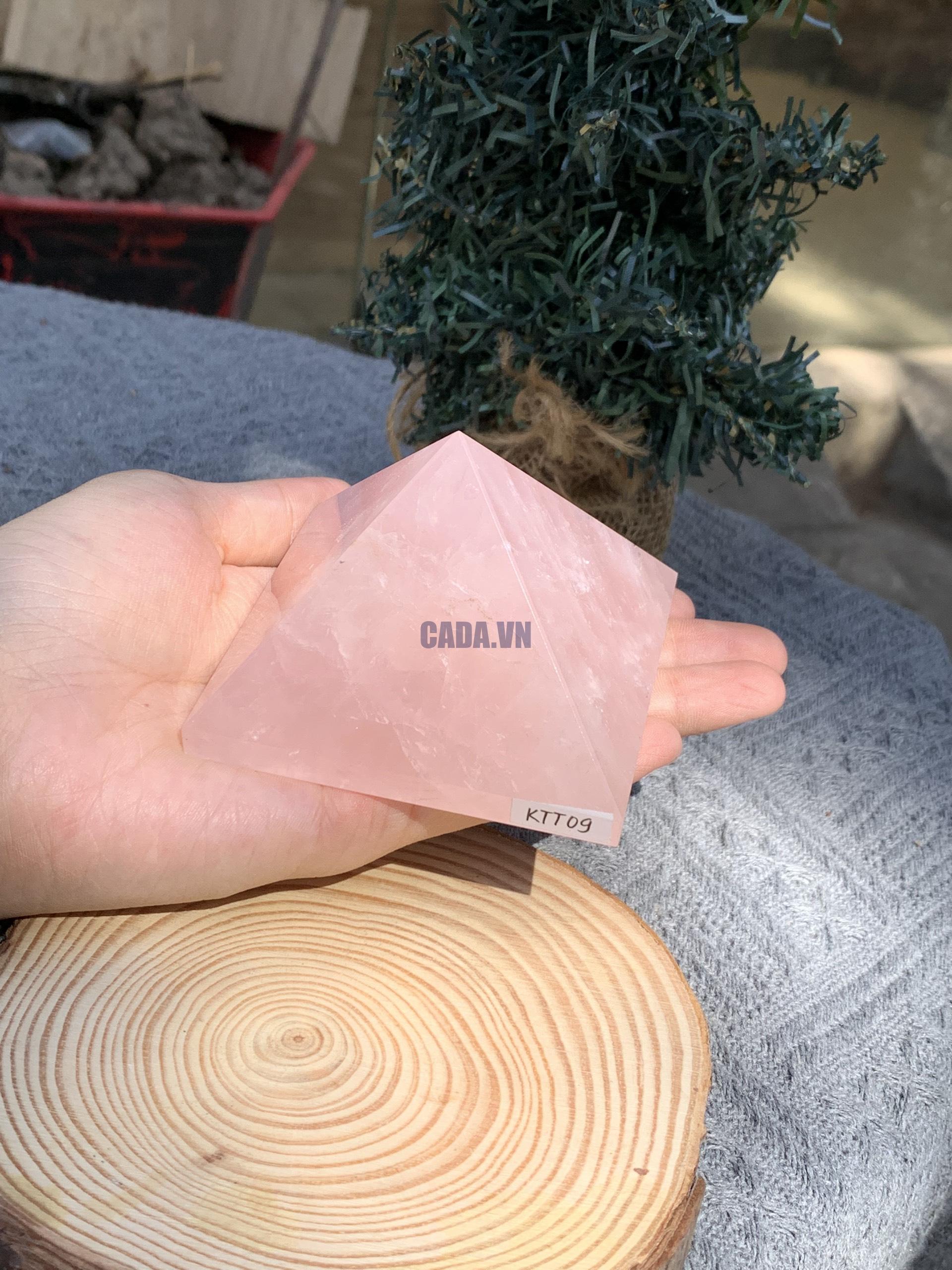 KIM TỰ THÁP ĐÁ THẠCH ANH HỒNG (KTT09) KT: 5,2*7,8 CM - KL: 0,3 KG