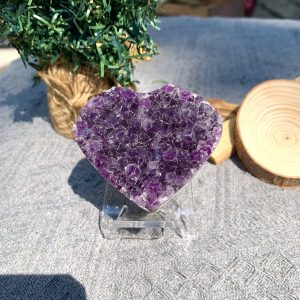 TRÁI TIM THẠCH ANH TÍM, KT: 5,5*6,5 CM (TAT114), KL: 0,145 KG