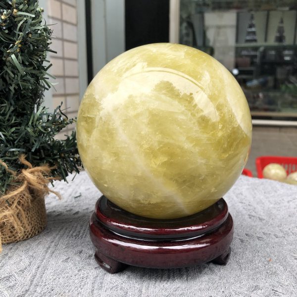 Bi Cầu Thạch Anh Vàng – Citrine Sphere (BV83) - KL: 2,78 KG - ĐK: 12,74 CM