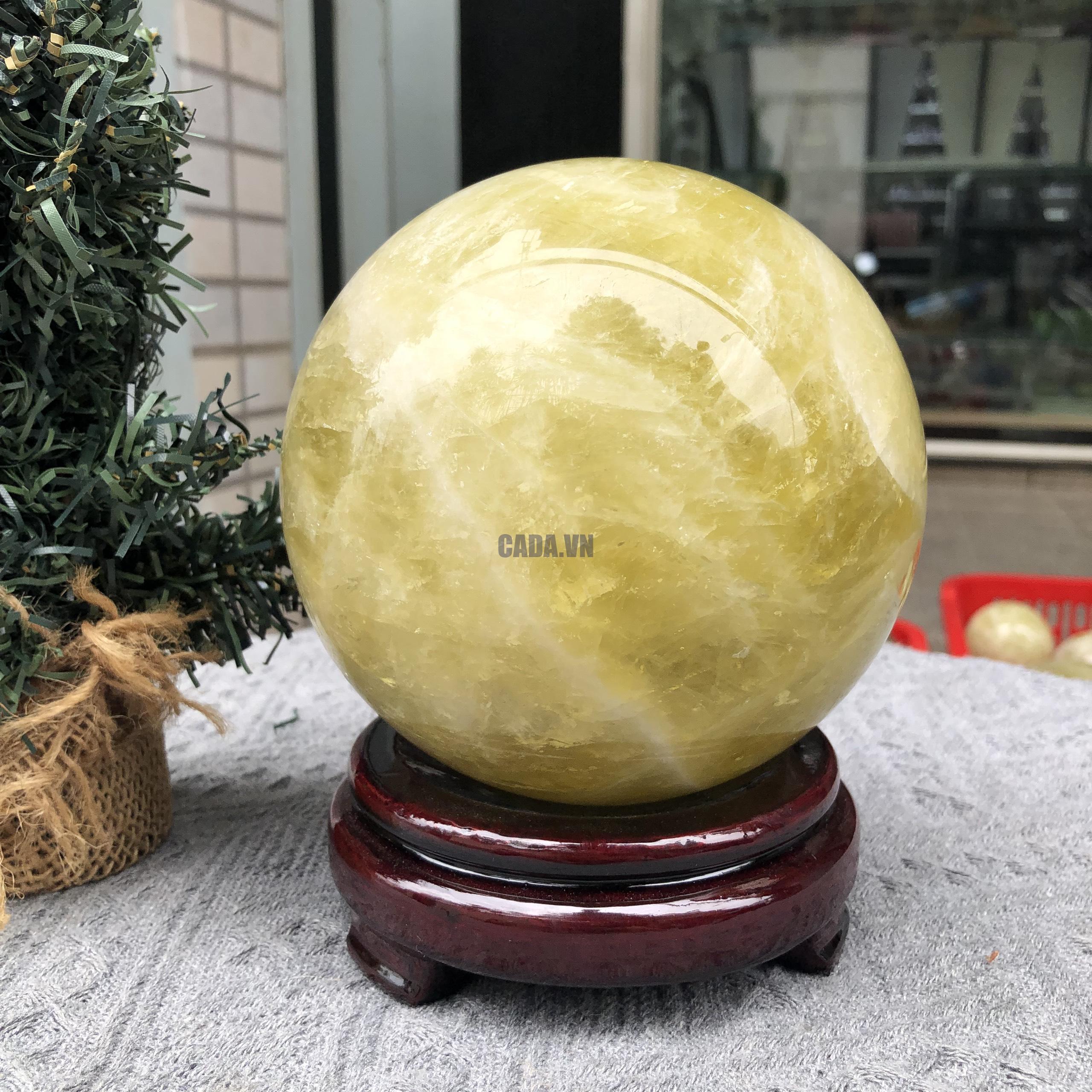 Bi Cầu Thạch Anh Vàng – Citrine Sphere (BV83) - KL: 2,78 KG - ĐK: 12,74 CM