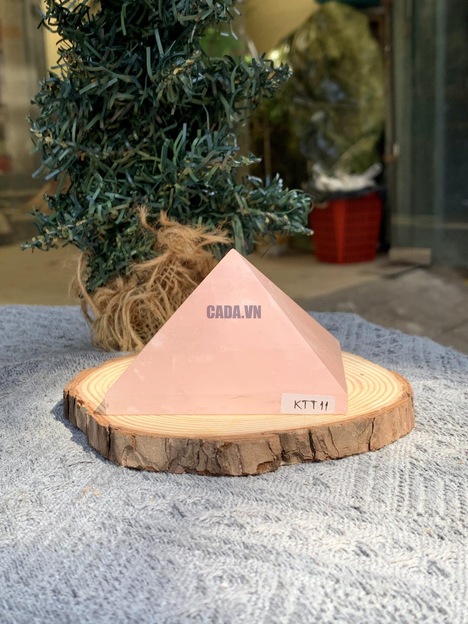 KIM TỰ THÁP ĐÁ THẠCH ANH HỒNG (KTT11) KT: 4,8*7 CM - KL: 0,315 KG