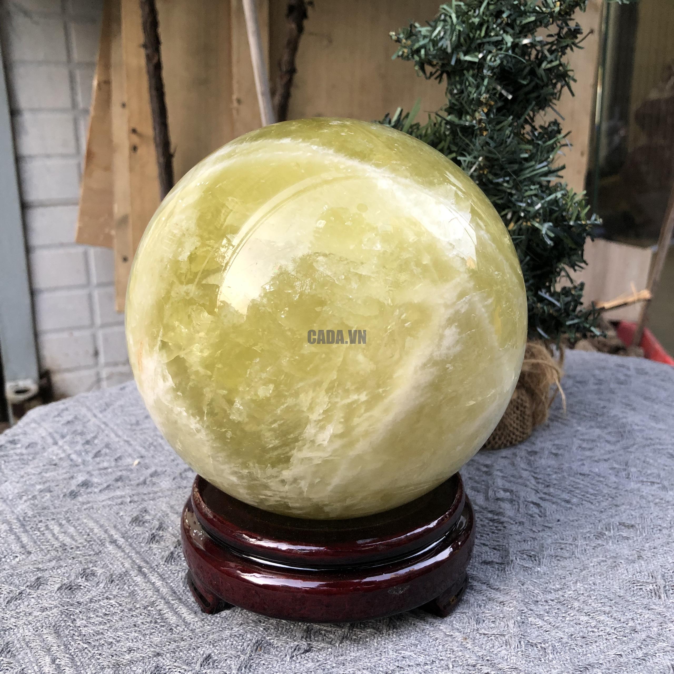 Bi Cầu Thạch Anh Vàng – Citrine Sphere (BV111) - KL: 3,705 KG - ĐK: 14,01 CM