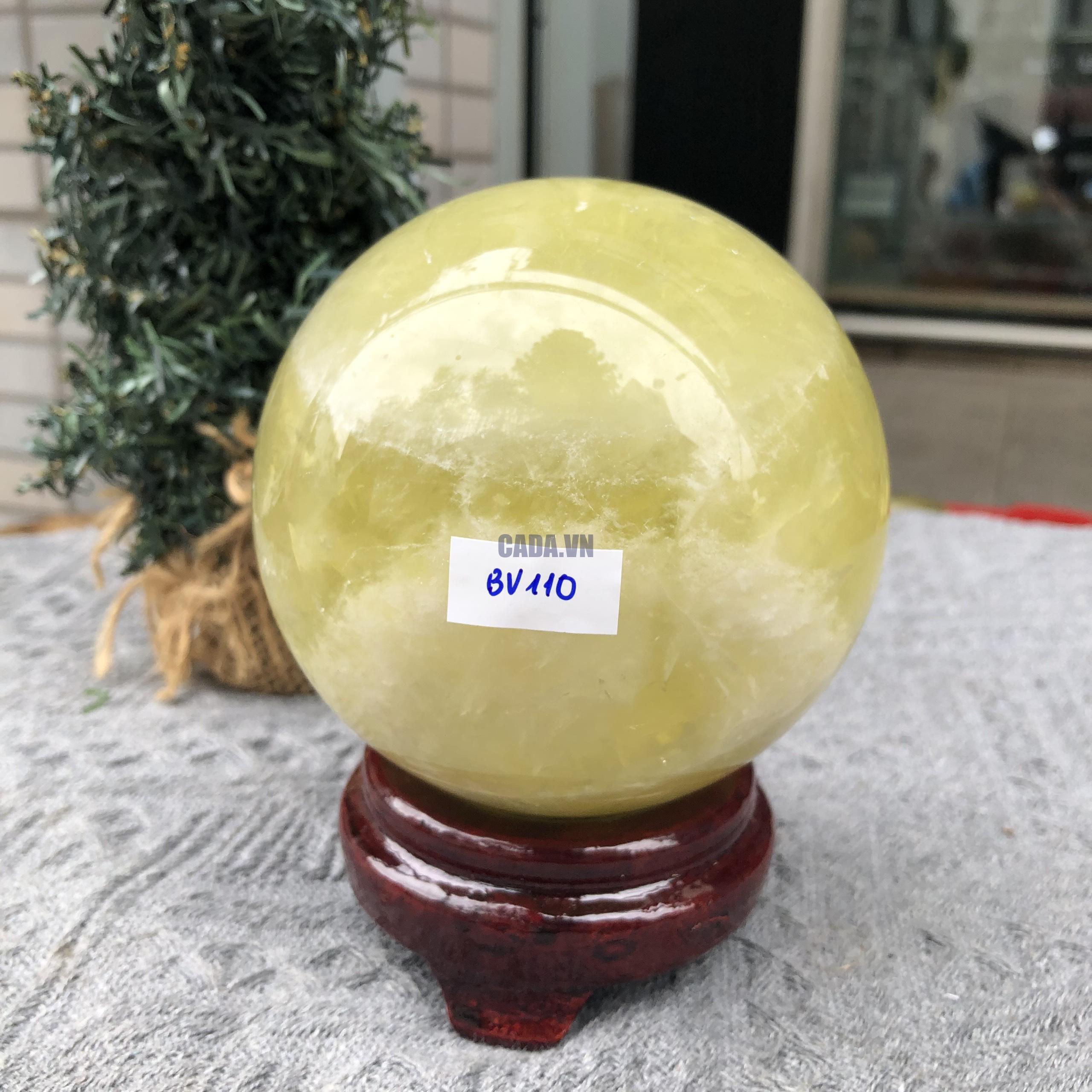 Bi Cầu Thạch Anh Vàng – Citrine Sphere (BV110) - KL: 1,465 KG - ĐK: 10,25CM