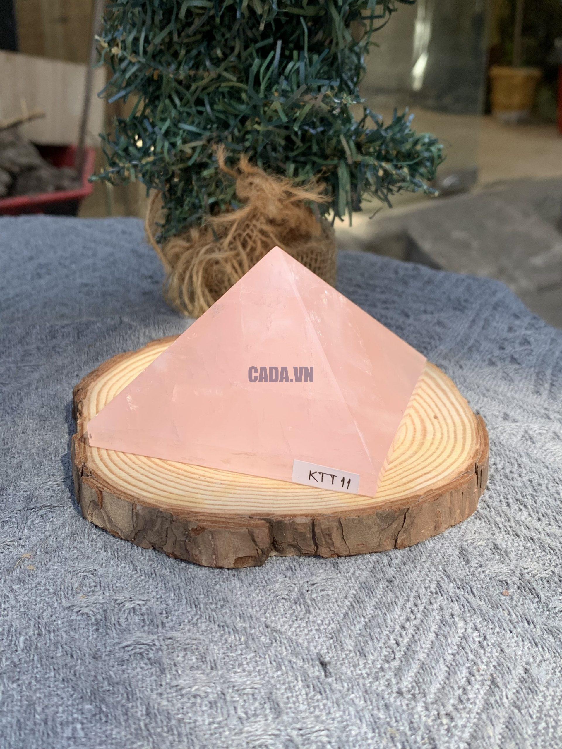 KIM TỰ THÁP ĐÁ THẠCH ANH HỒNG (KTT11) KT: 4,8*7 CM - KL: 0,315 KG