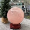 Bi cầu Thạch Anh Hồng – Rose Quartz Sphere (BH180), ĐK: 11,15CM, KL: 1,955KG