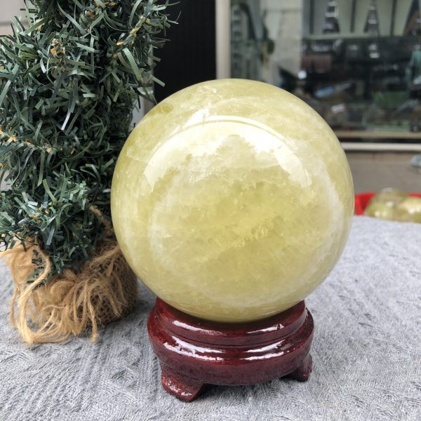 Bi Cầu Thạch Anh Vàng – Citrine Sphere (BV92) - KL: 1,52 KG - ĐK: 10,35 CM