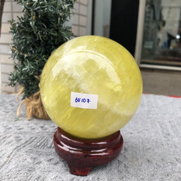 Bi Cầu Thạch Anh Vàng – Citrine Sphere (BV107) - KL: 1,535 KG - ĐK: 10,45 CM