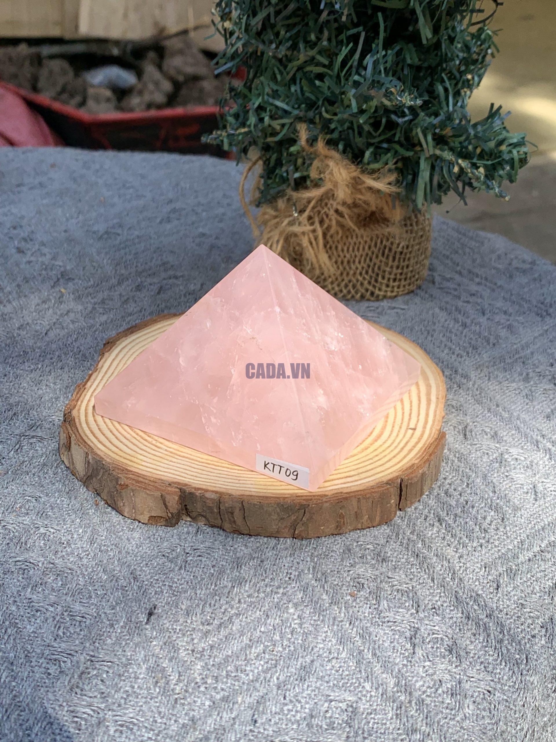 KIM TỰ THÁP ĐÁ THẠCH ANH HỒNG (KTT09) KT: 5,2*7,8 CM - KL: 0,3 KG