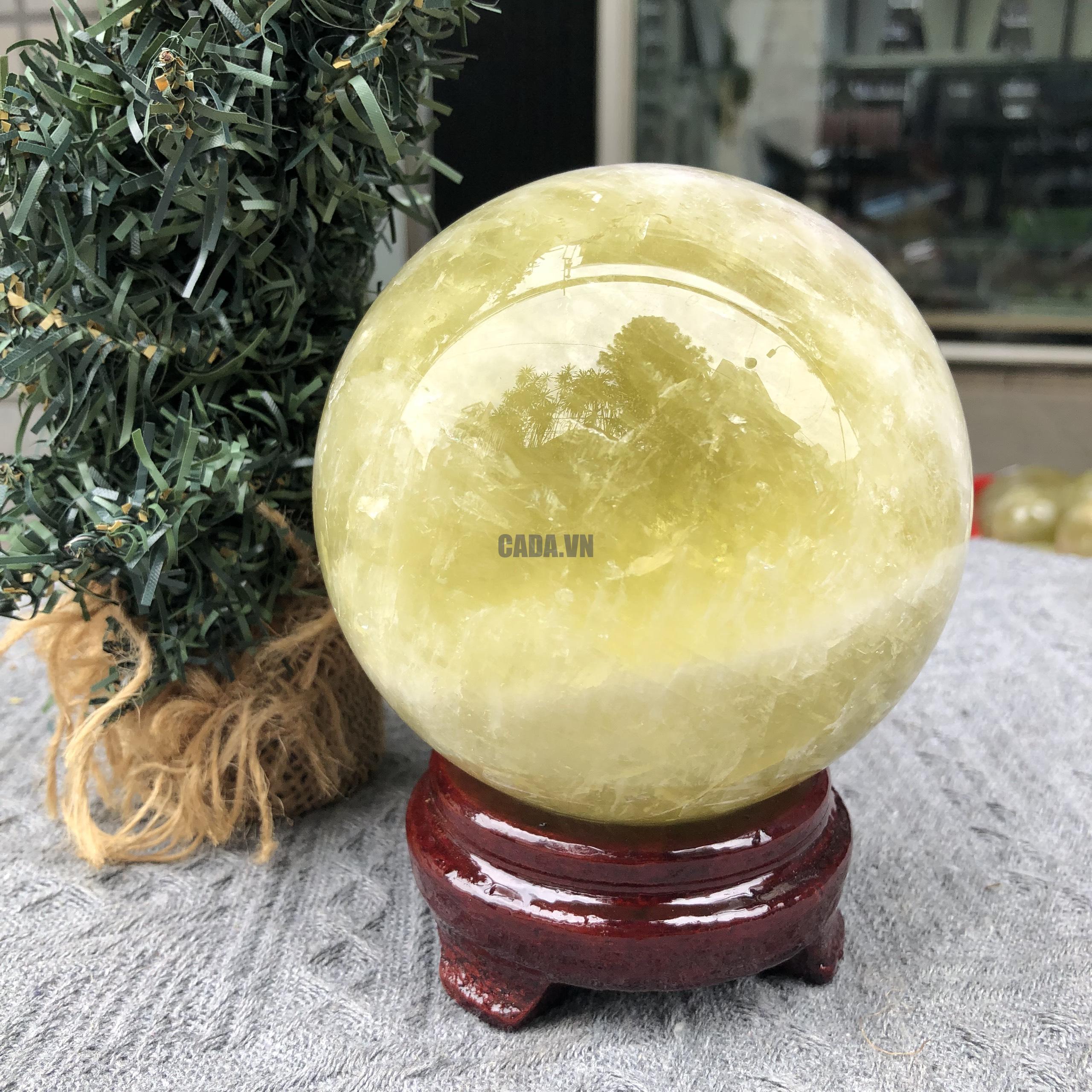 Bi Cầu Thạch Anh Vàng – Citrine Sphere (BV94) - KL: 1,515 KG - ĐK: 10,35 CM