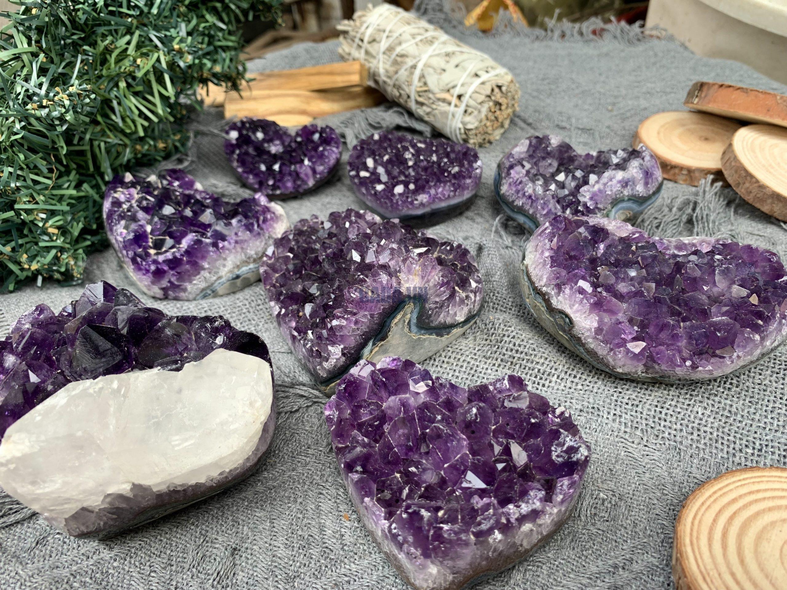 Trái tim Amethyst | Đá trang trí, sưu tầm, healing | CADA DECOR