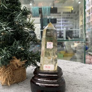 TRỤ THẠCH ANH VÀNG ÁM KHÓI -CITRINE SMOKY QUARTZ POINT- KT: 13,5CM KL: 0,205KG (TK38)
