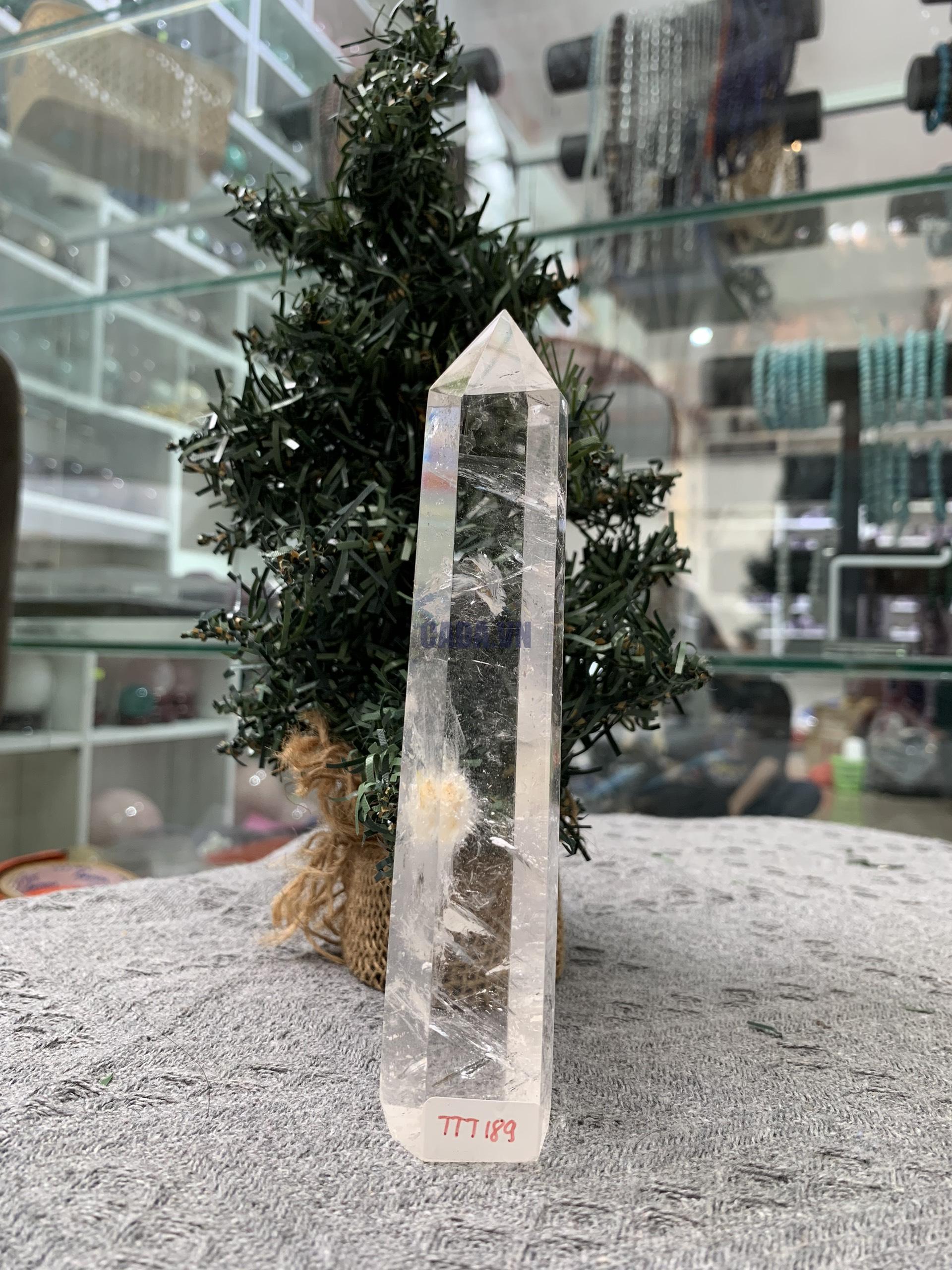 Trụ Thạch Anh Trắng trong – Clear Quartz Point, KL: 0,195KG (TTT189)