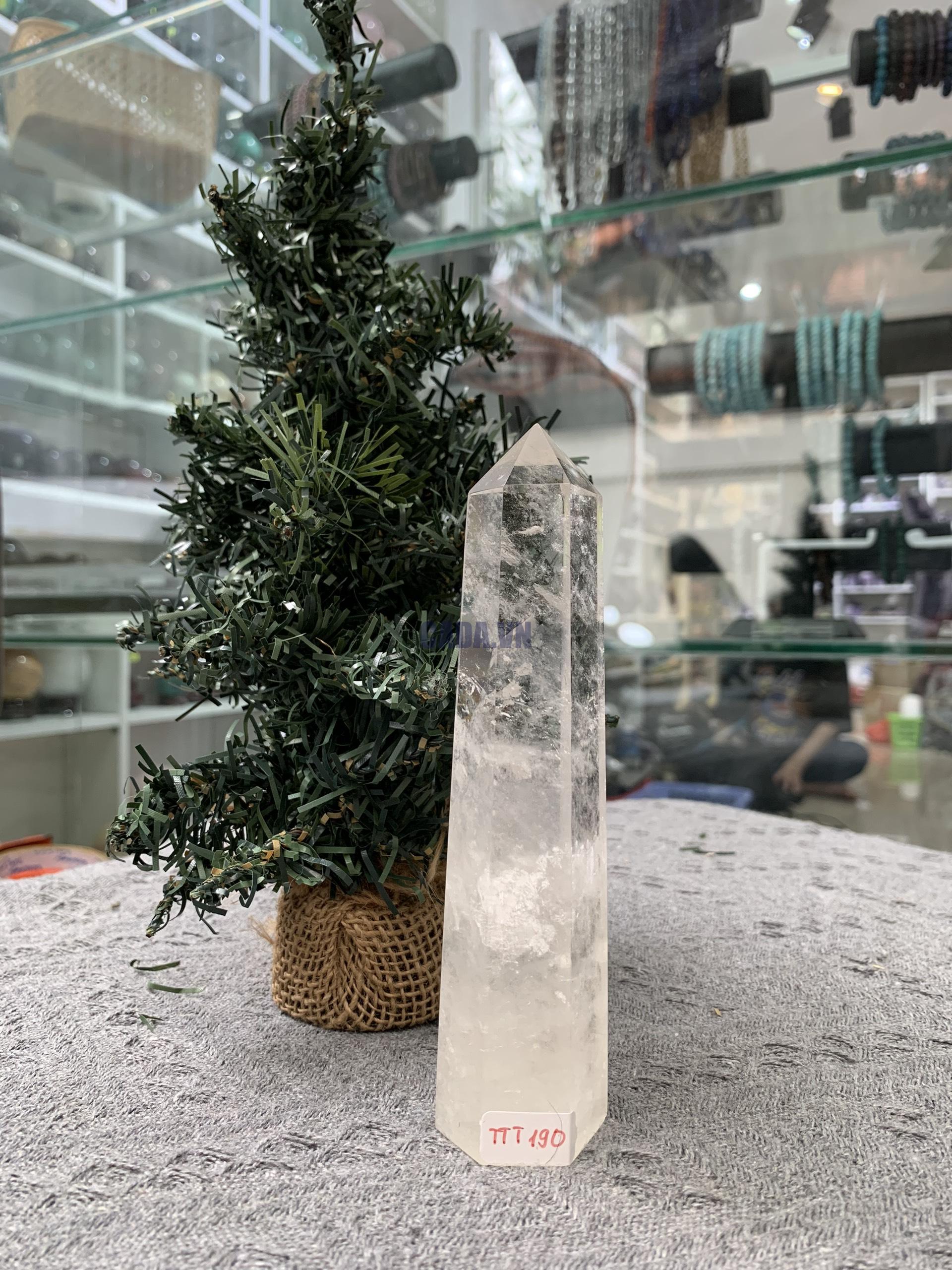 Trụ Thạch Anh Trắng trong – Clear Quartz Point, KL: 0,26 KG (TTT190)