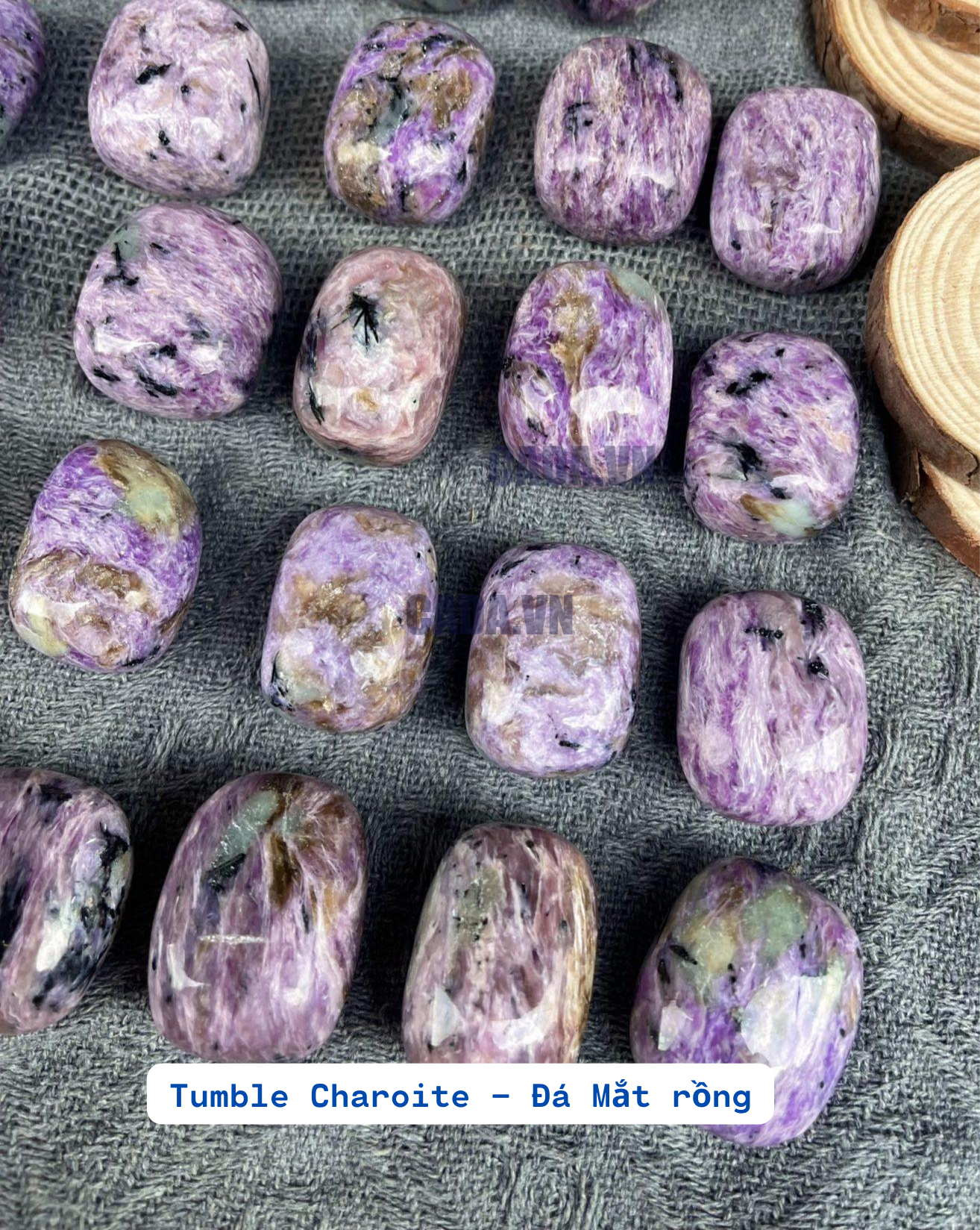 Tumble mắt rồng - Charoite | Đá trang trí, sưu tầm, healing | CADA DECOR