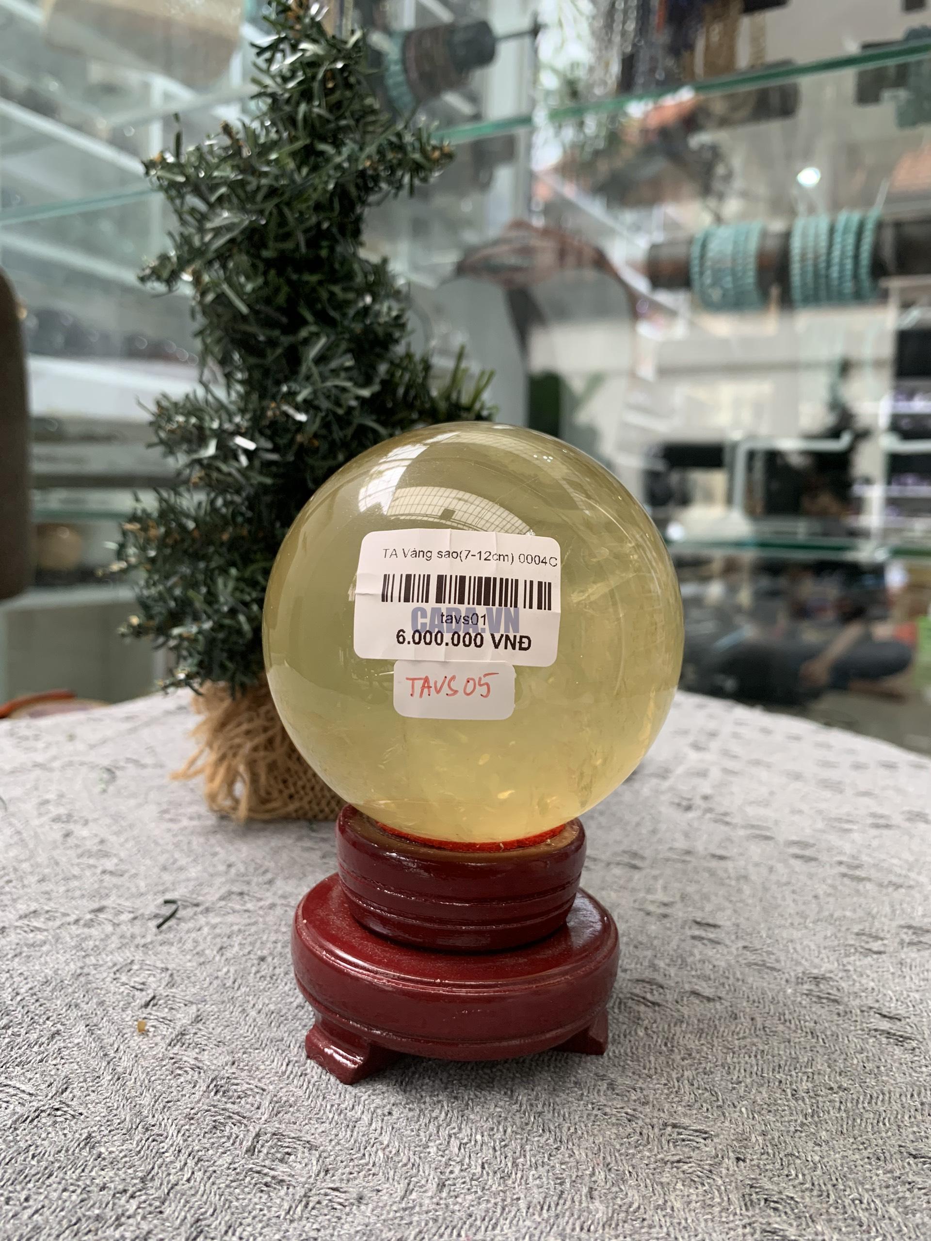 BI CẦU THẠCH ANH VÀNG SAO (TAVS05) ĐK: 8,44CM, KL: 0,82KG