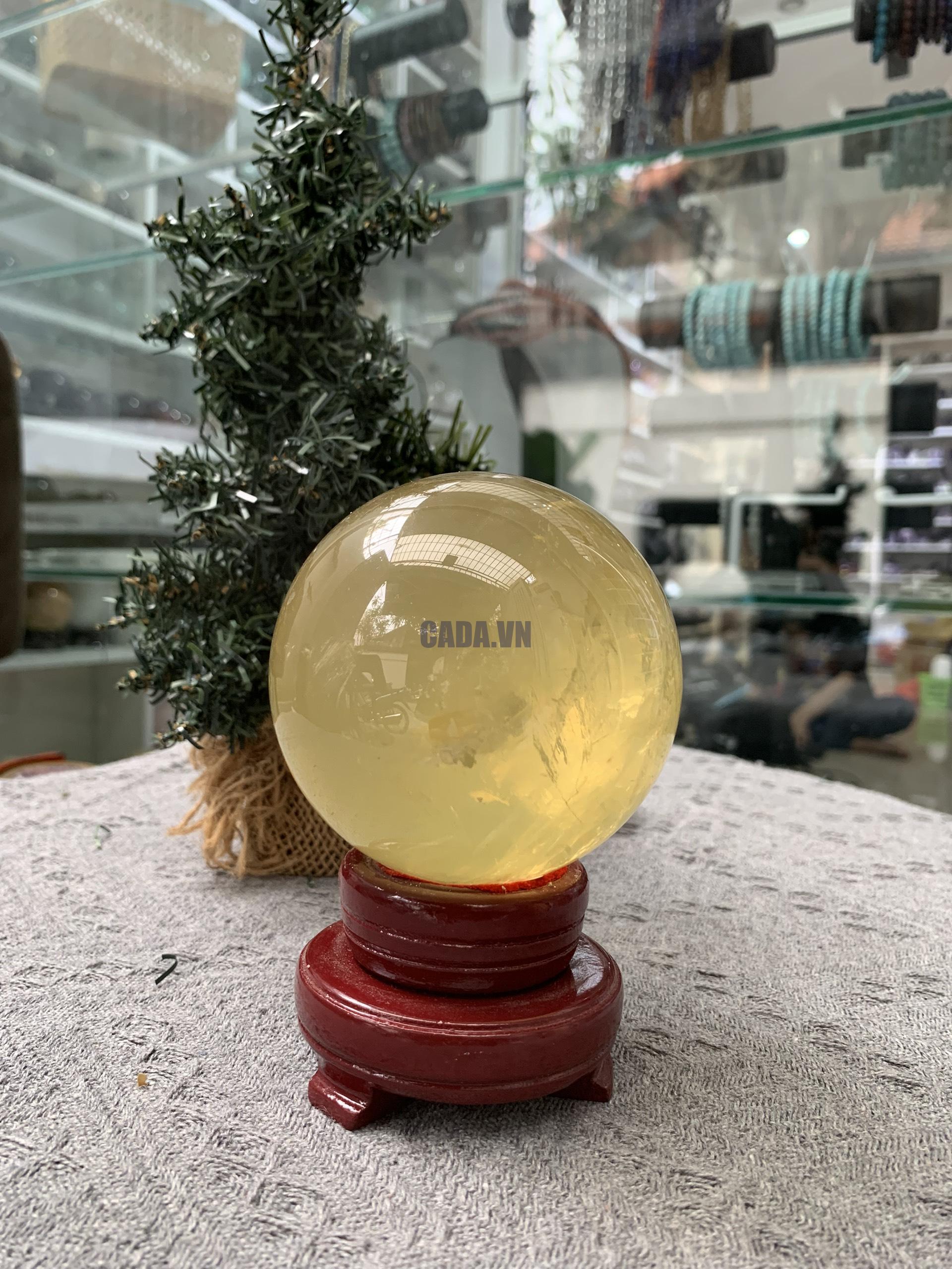 BI CẦU THẠCH ANH VÀNG SAO (TAVS05) ĐK: 8,44CM, KL: 0,82KG