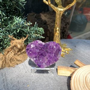 TRÁI TIM THẠCH ANH TÍM, KT: 4,8*6,2 CM (TAT121), KL: 0,145 KG