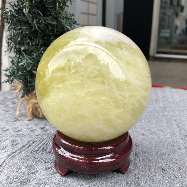 Bi Cầu Thạch Anh Vàng – Citrine Sphere (BV95) - KL: 1,4 KG - ĐK: 10,45 CM
