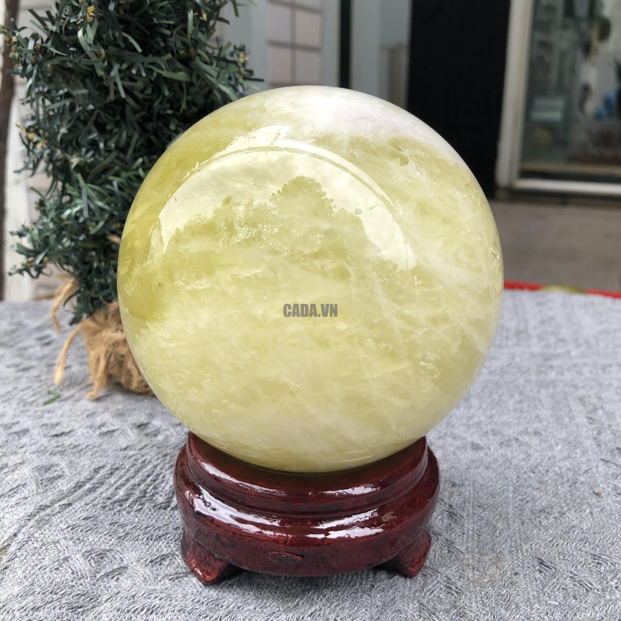 Bi Cầu Thạch Anh Vàng – Citrine Sphere (BV95) - KL: 1,4 KG - ĐK: 10,45 CM