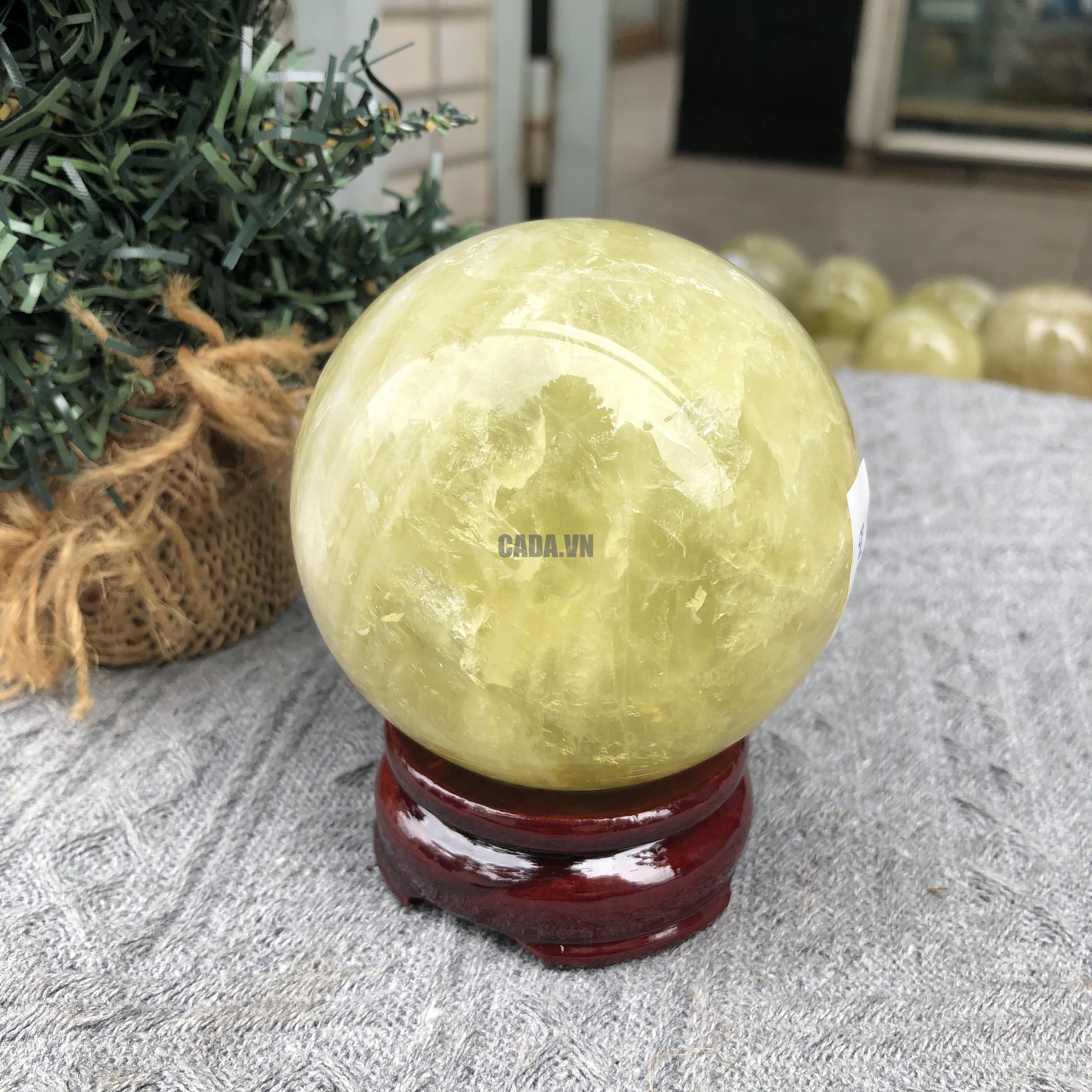Bi Cầu Thạch Anh Vàng – Citrine Sphere (BV82) - KL: 0,57 KG - ĐK: 7,48 CM