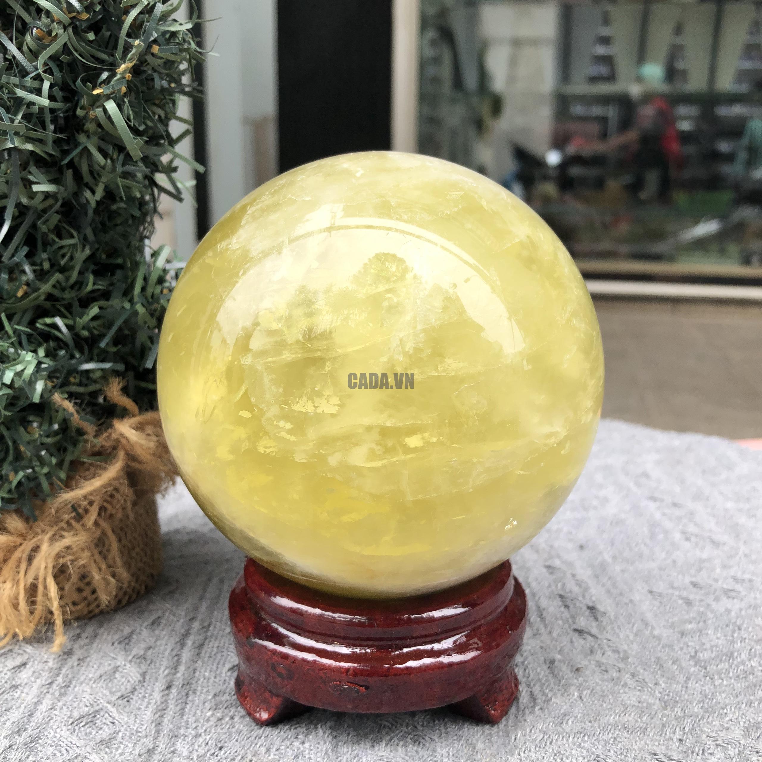 Bi Cầu Thạch Anh Vàng – Citrine Sphere (BV101) - KL: 1,66 KG - ĐK: 10,67 CM