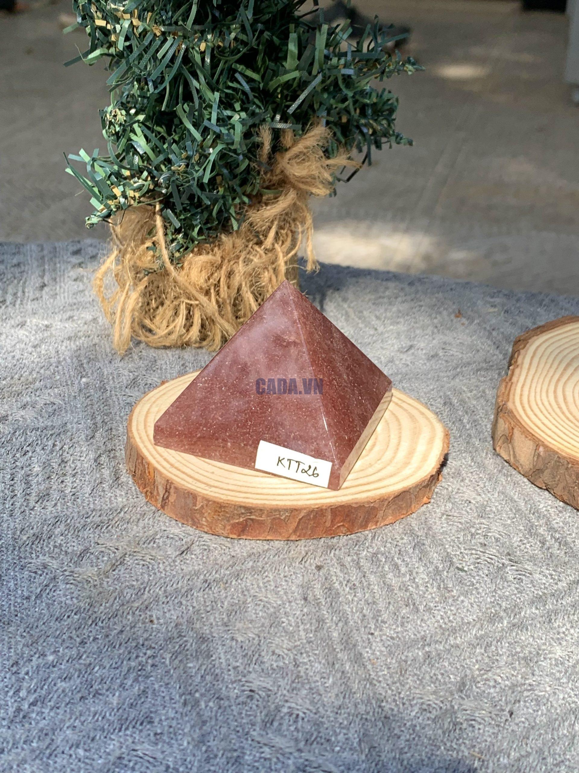KIM TỰ THÁP ĐÁ THẠCH ANH DÂU ĐỎ - Strawberry Quartz (KTT26) KT: 4,1*5 CM - KL: 0,12 KG
