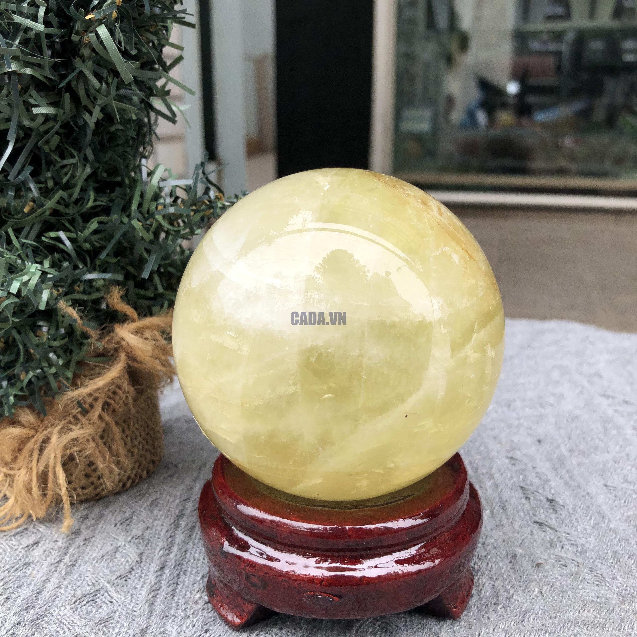 Bi Cầu Thạch Anh Vàng – Citrine Sphere (BV89) - KL: 0,82 KG - ĐK: 8,44 CM