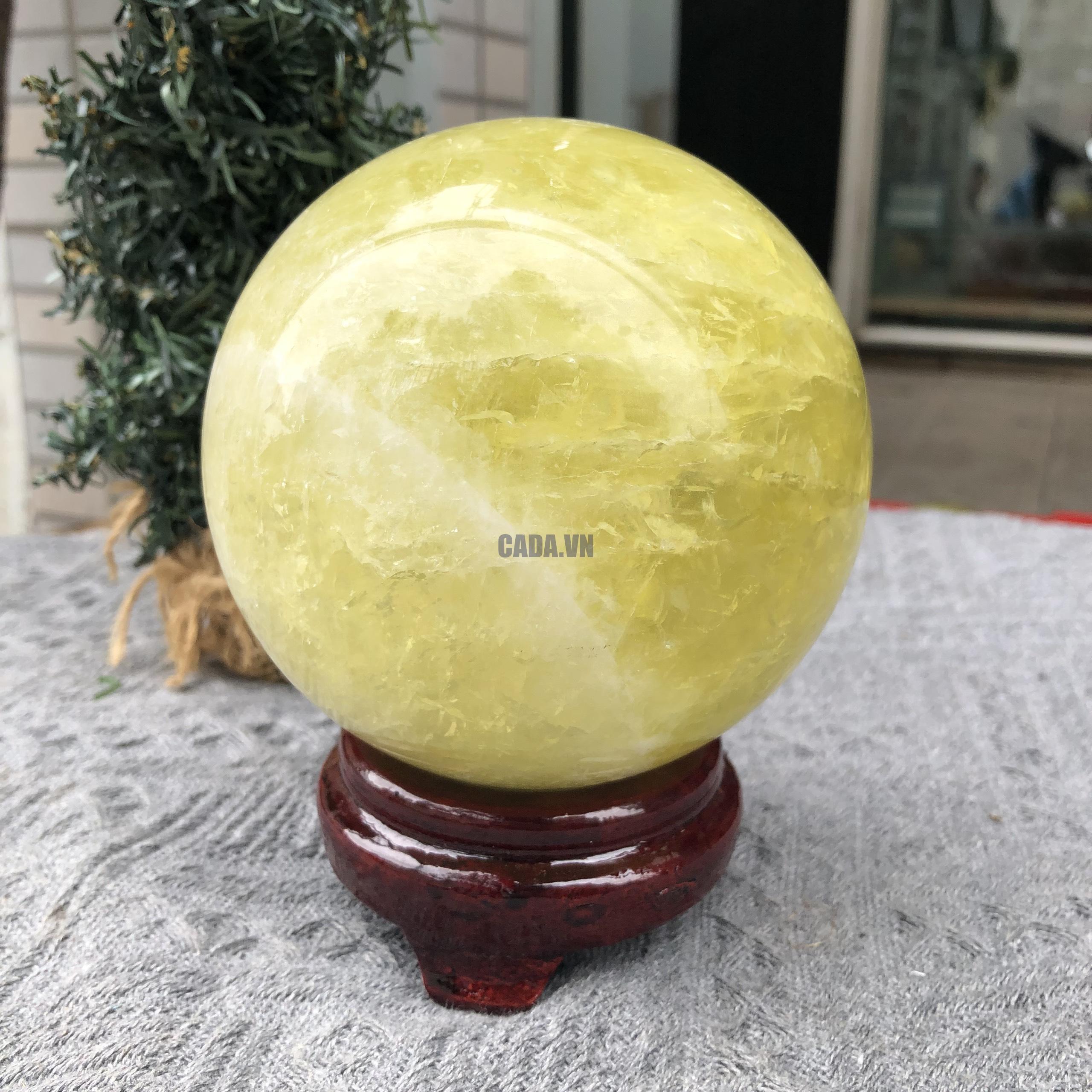 Bi Cầu Thạch Anh Vàng – Citrine Sphere (BV75) - KL: 1,79 KG - ĐK: 10,92 CM