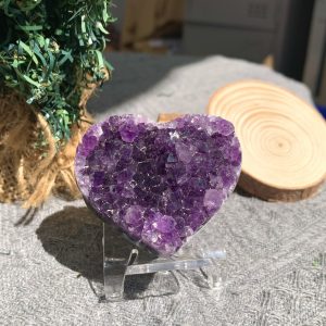 TRÁI TIM THẠCH ANH TÍM, KT: 5,3*5,8 CM (TAT113), KL: 0,105 KG