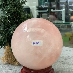 Bi cầu Thạch Anh Hồng – Rose Quartz Sphere (BH185), ĐK: 11,15CM, KL: 1,91KG