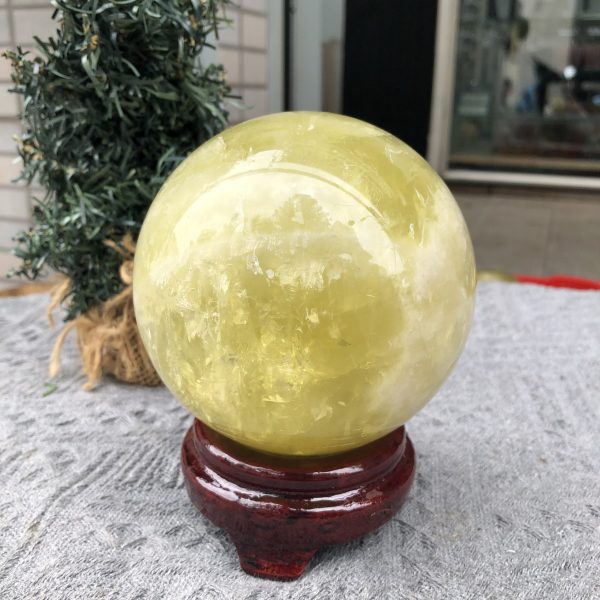 Bi Cầu Thạch Anh Vàng – Citrine Sphere (BV110) - KL: 1,465 KG - ĐK: 10,25CM