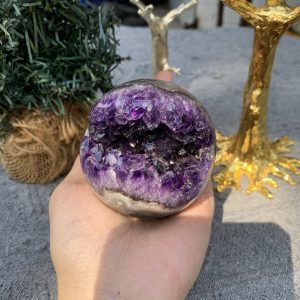 Bi Cầu Miệng Cười Thạch Anh Tím – Amethyst (BTH04) - KL: 0,345 KG - ĐK: 6,6CM