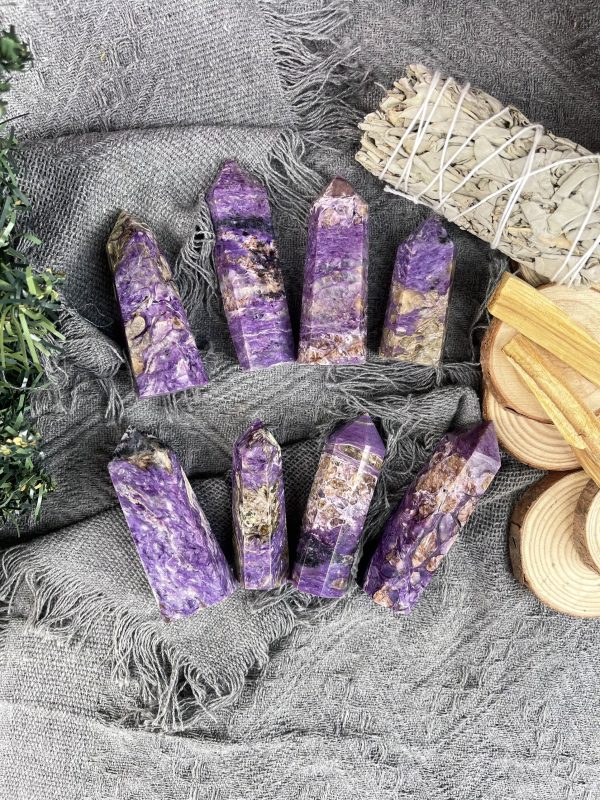 Trụ đá mắt rồng - Charoite | Đá trang trí, sưu tầm, healing | CADA DECOR
