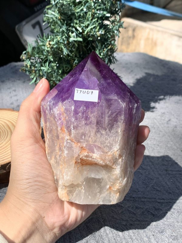 Chóp thạch anh tím (TTU07) - KT: 11,4*6 CM - KL: 0,38 KG | Đá trang trí, sưu tầm, healing | CADA DECOR