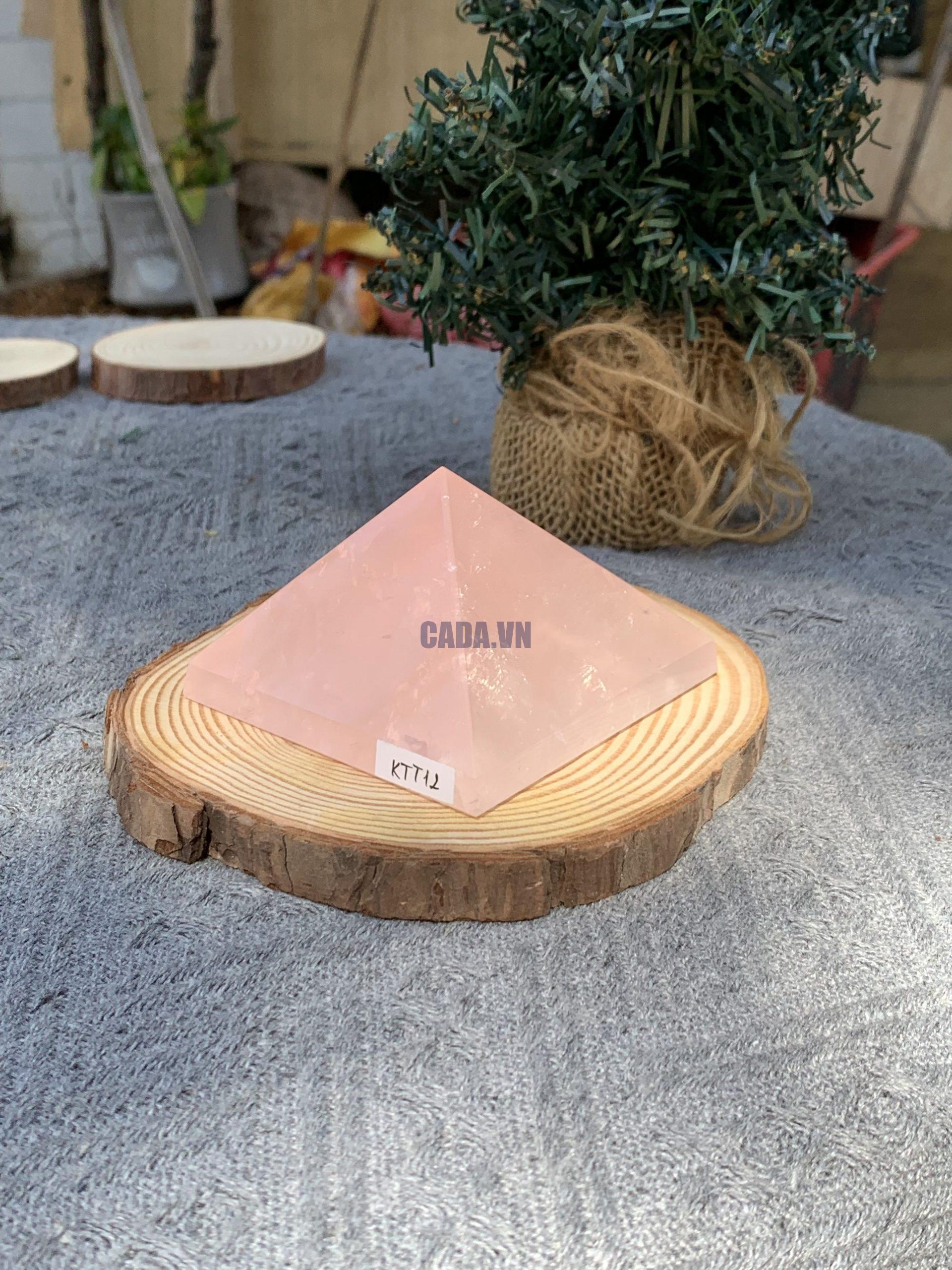 KIM TỰ THÁP ĐÁ THẠCH ANH HỒNG (KTT12) KT: 4,5*7,1 CM - KL: 0,255 KG