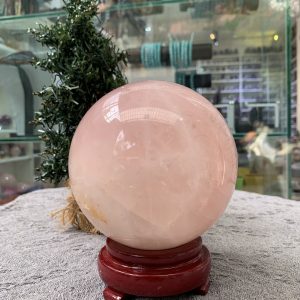 Bi cầu Thạch Anh Hồng – Rose Quartz Sphere (BH166), ĐK: 11,15CM, KL: 1,86KG