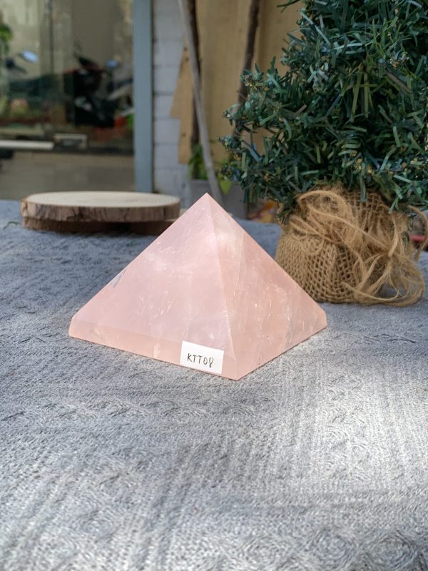 KIM TỰ THÁP ĐÁ THẠCH ANH HỒNG (KTT08) KT: 6,3*8,3 CM - KL: 0,455 KG 