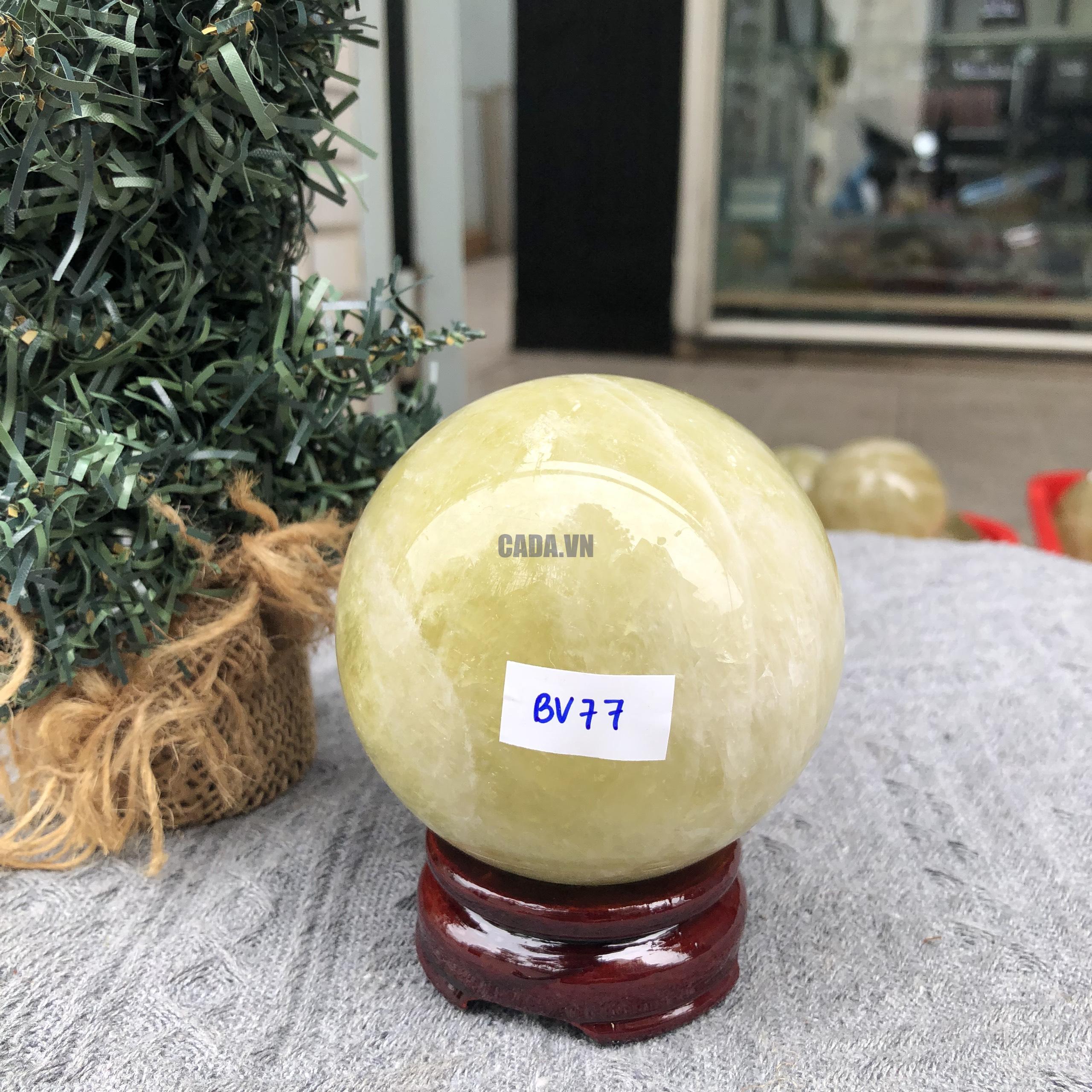 Bi Cầu Thạch Anh Vàng – Citrine Sphere (BV77) - KL: 0,695 KG - ĐK: 7,96 CM