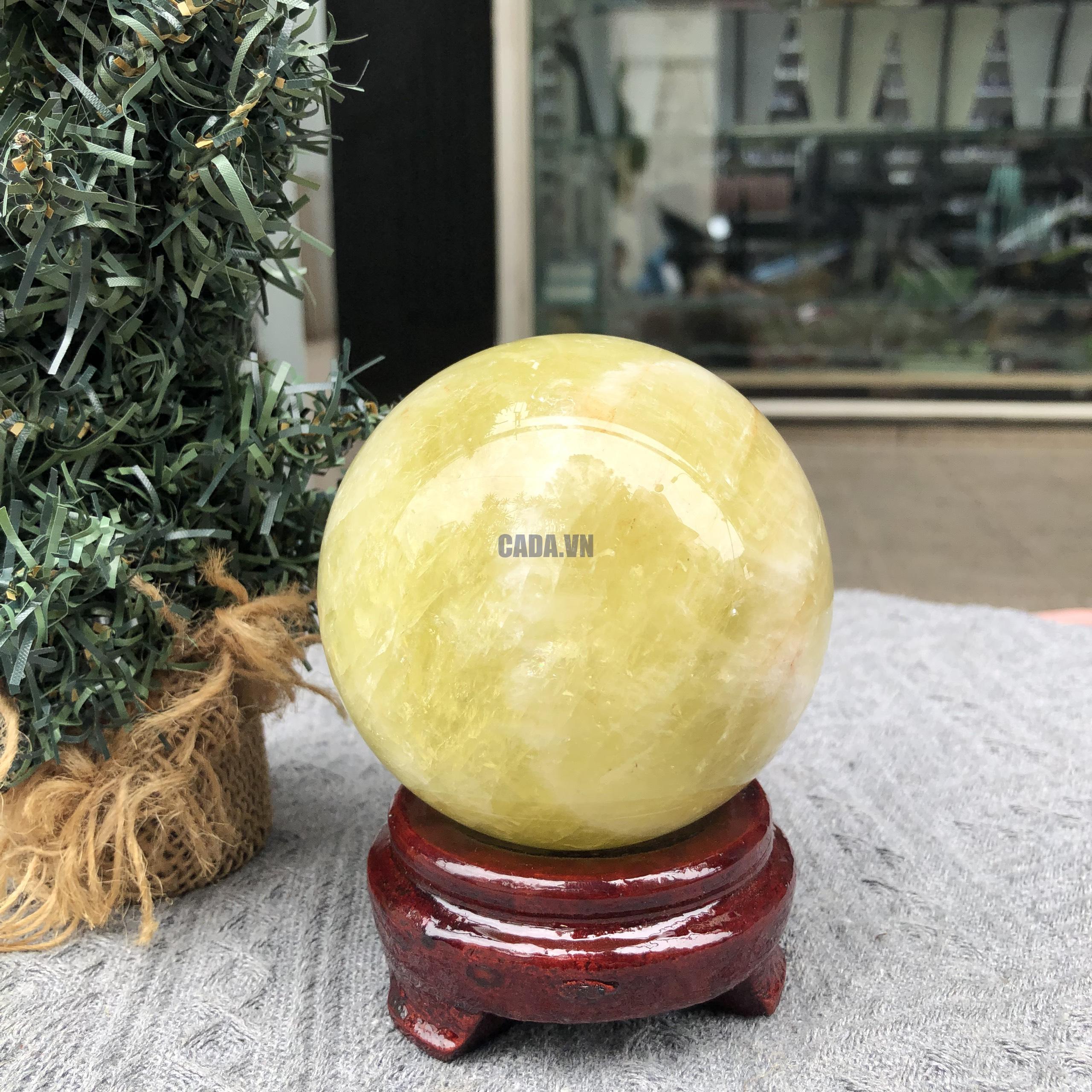 Bi Cầu Thạch Anh Vàng – Citrine Sphere (BV90) - KL: 0,95 KG - ĐK: 8,92 CM