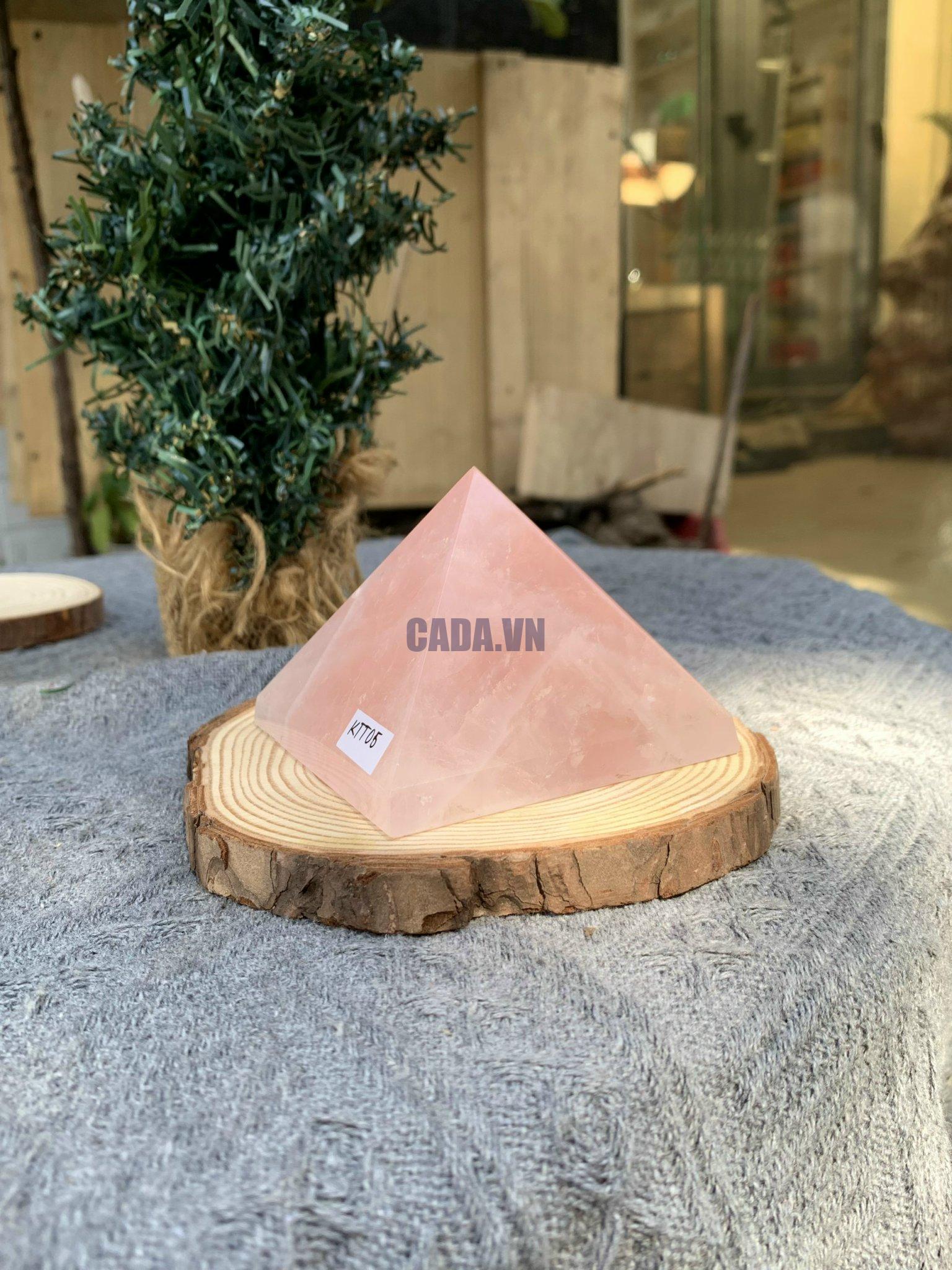 KIM TỰ THÁP ĐÁ THẠCH ANH HỒNG (KTT05) KT: 5,8*7,3 CM - KL: 0,330 KG