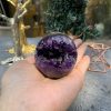 Bi Cầu Miệng Cười Thạch Anh Tím – Amethyst (BTH07) – KL: 0,165 KG – ĐK: 5,3CM