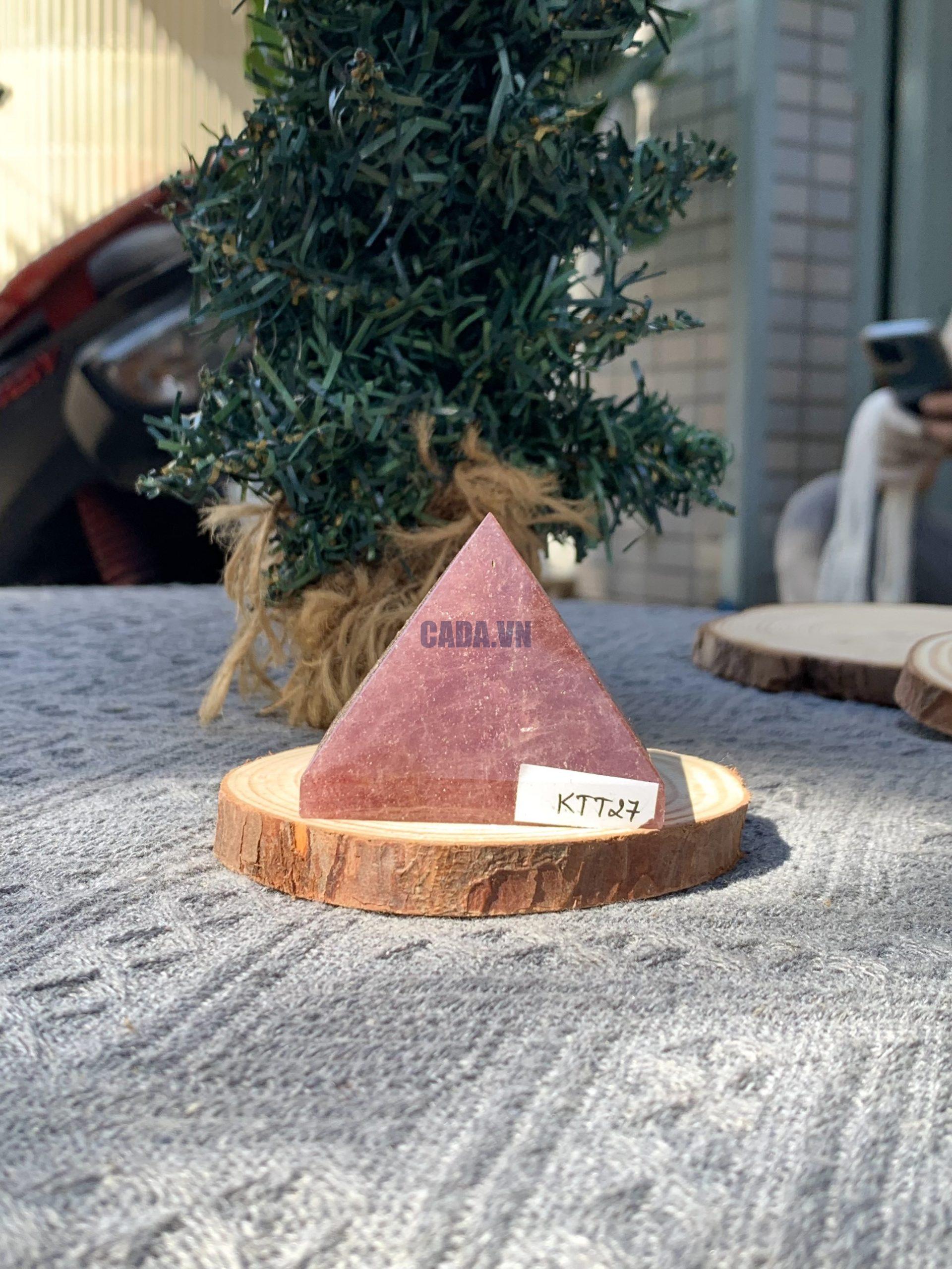 KIM TỰ THÁP ĐÁ THẠCH ANH DÂU ĐỎ - Strawberry Quartz (KTT27) KT: 4,3*5 CM - KL: 0,13 KG