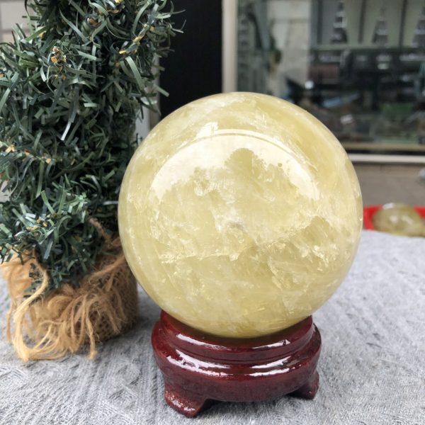 Bi Cầu Thạch Anh Vàng – Citrine Sphere (BV105) - KL: 1,475 KG - ĐK: 10,19 CM