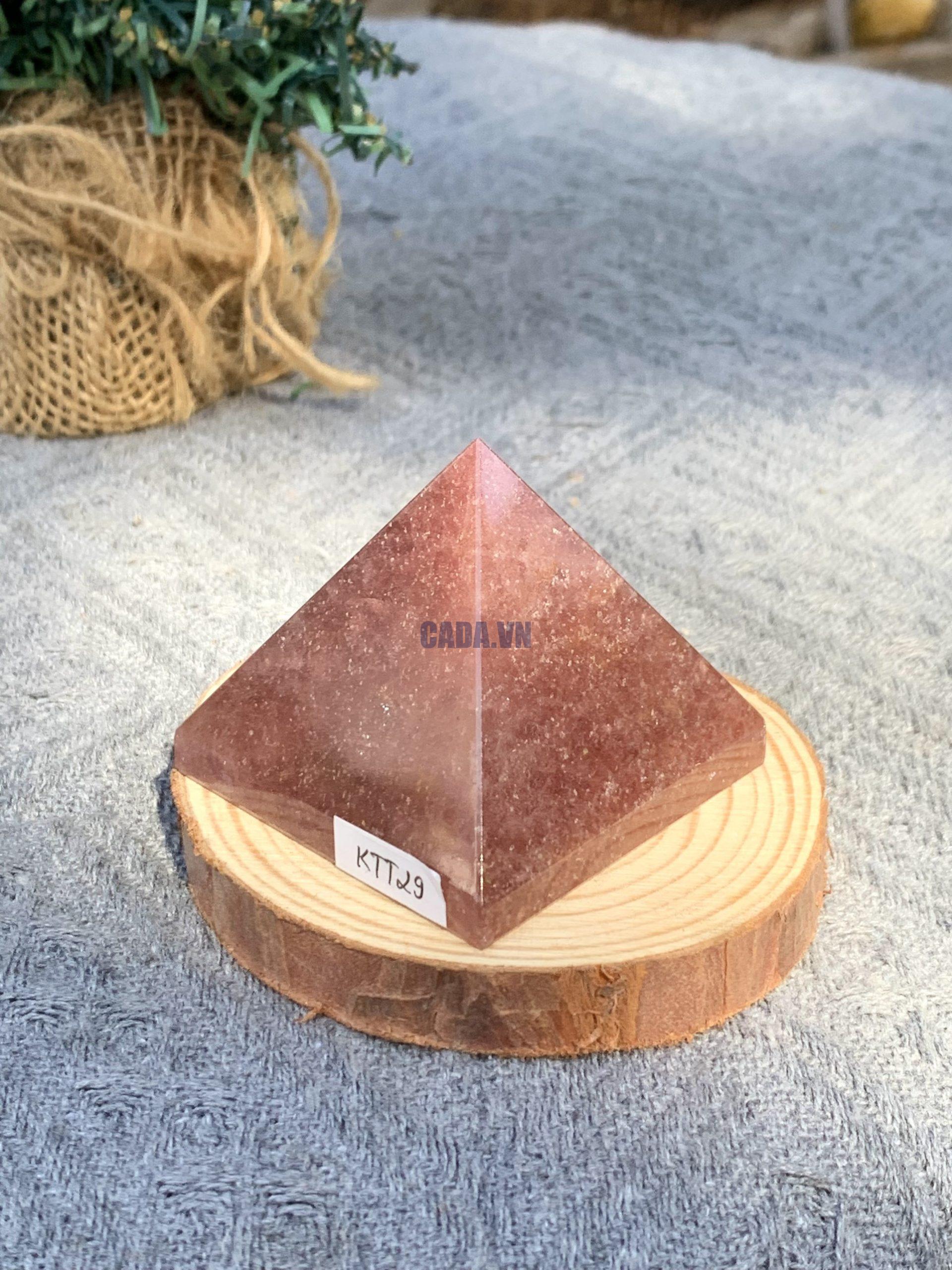 KIM TỰ THÁP ĐÁ THẠCH ANH DÂU ĐỎ - Strawberry Quartz (KTT29) KT: 4,5*5,1 CM - KL: 0,135 KG