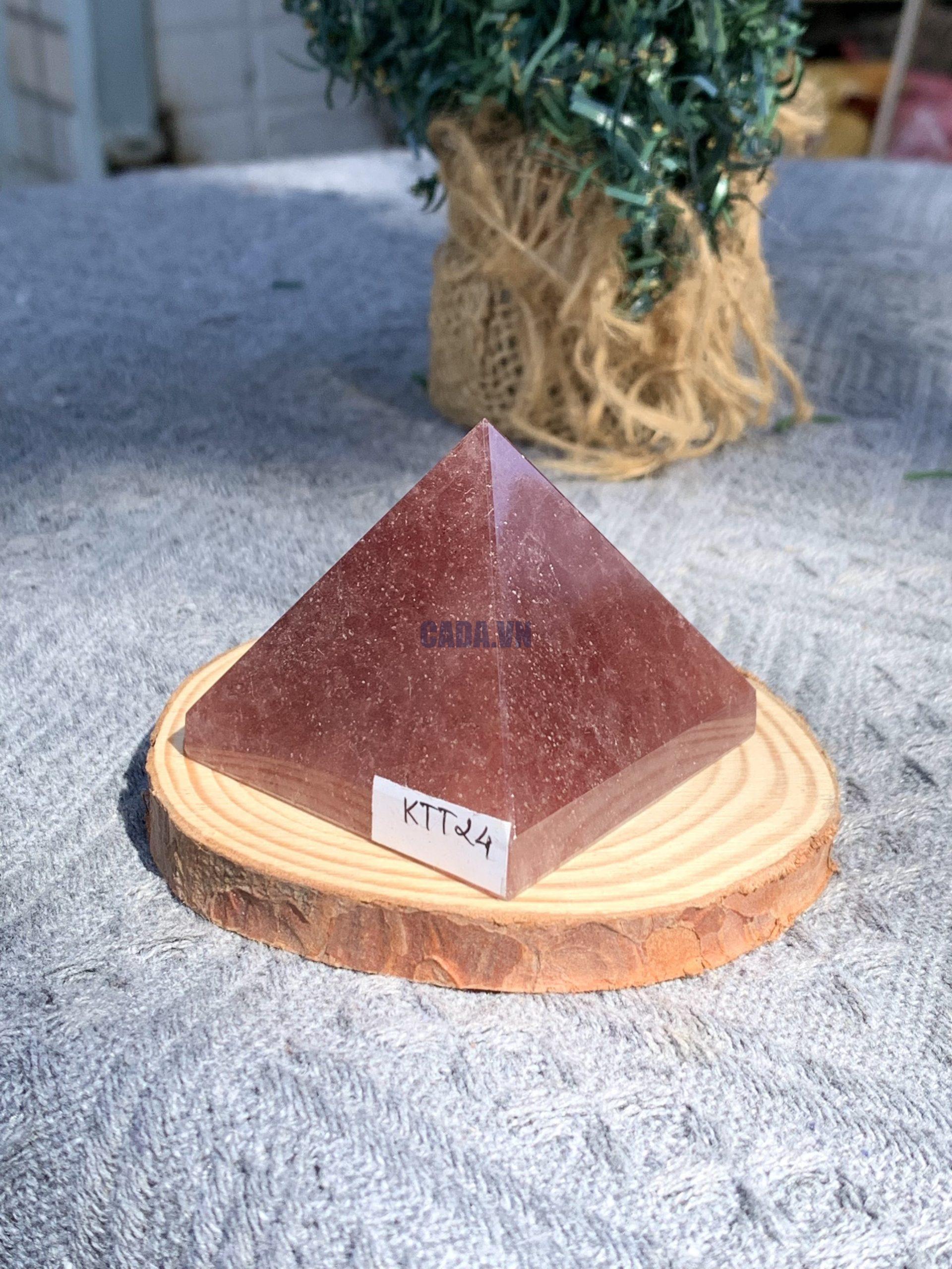 KIM TỰ THÁP ĐÁ THẠCH ANH DÂU ĐỎ - Strawberry Quartz (KTT24) KT: 4,3*4,8 CM - KL: 0,115 KG